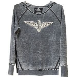 INDIANAPOLIS SPEEDWAY hoodie gray L Ladies Indy 500 heathered distressed tunic